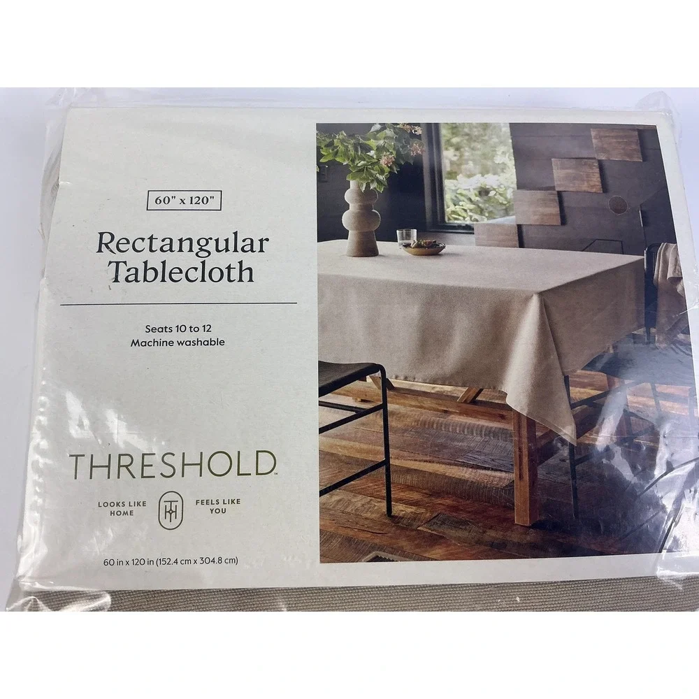 Threshold Rectangular Tablecloth 60 x 120 Seats‎ 10–12 Machine Washable